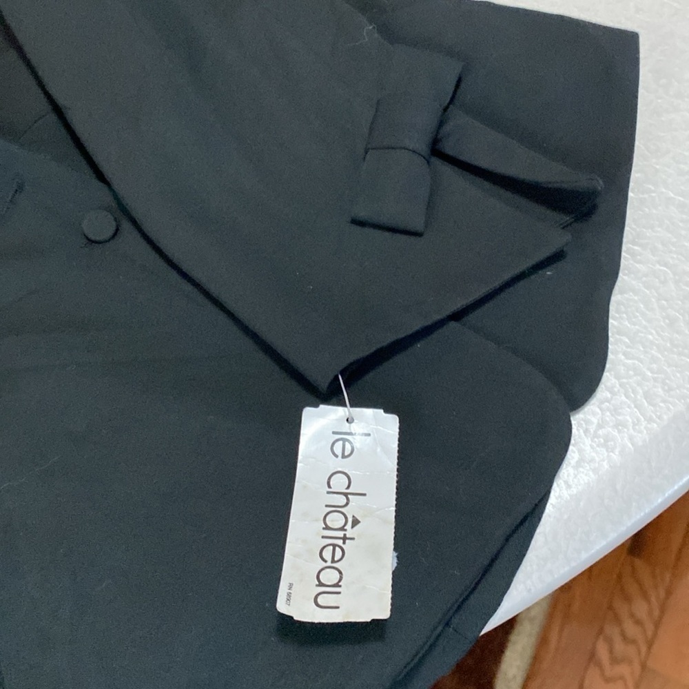 Le Chateau vintage  Black FITTED Jacket Sz L - Picture 8 of 14